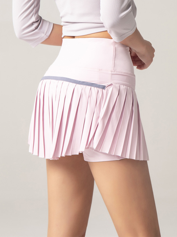 Anti-exposure outdoor quick-drying pocket culottes sports shorts tennis pleated skirt - K - 1 COLOR -