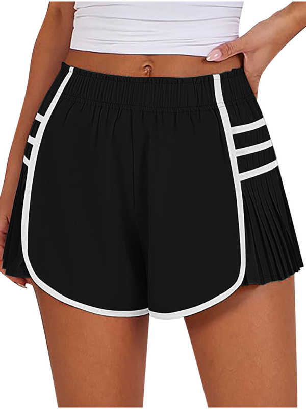 Ladies new style sports quick-drying pleated shorts - K - 6 COLORS -