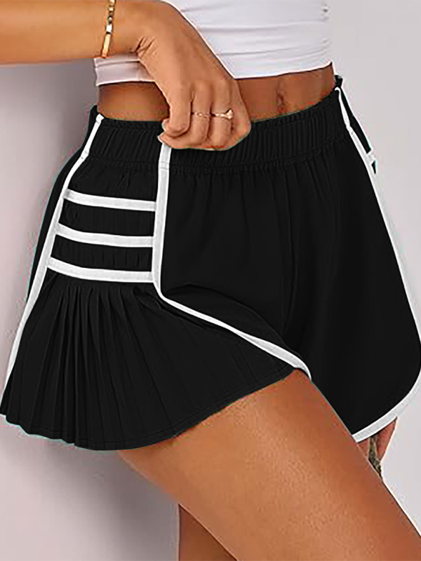 Ladies new style sports quick-drying pleated shorts - K - 6 COLORS -