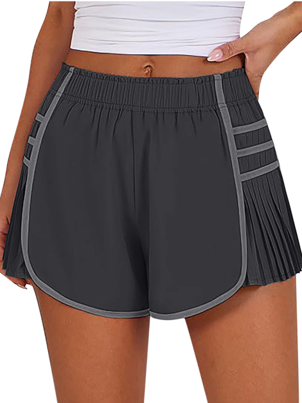 Ladies new style sports quick-drying pleated shorts - K - 6 COLORS -