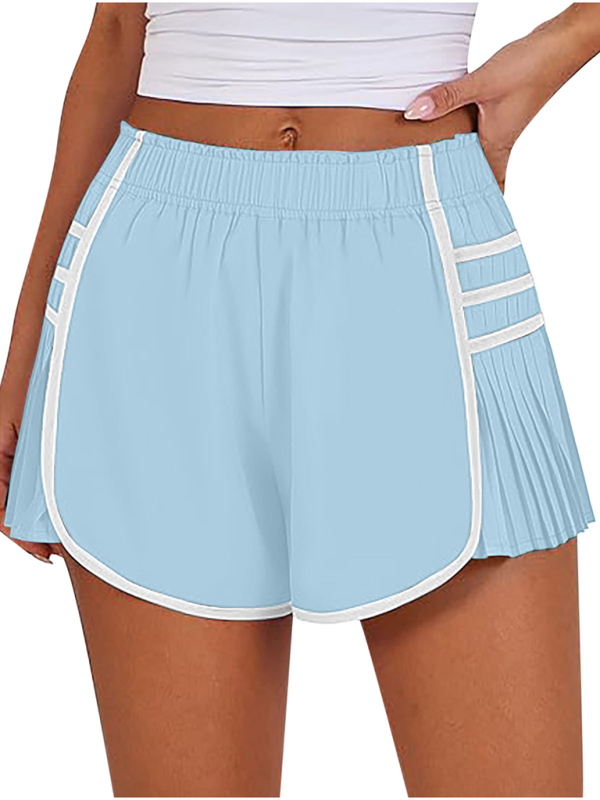 Ladies new style sports quick-drying pleated shorts - K - 6 COLORS -