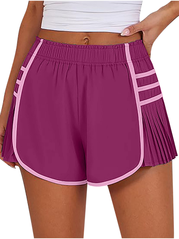 Ladies new style sports quick-drying pleated shorts - K - 6 COLORS -