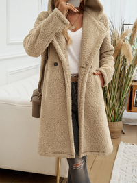 Thumbnail for Casual Loose Hooded Plush Coat for Women - K - 4 COLORS -