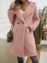 Thumbnail for Casual Loose Hooded Plush Coat for Women - K - 4 COLORS -