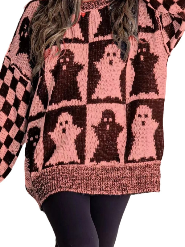 Halloween Loose Crew Neck Sweater - K - 5 COLORS -