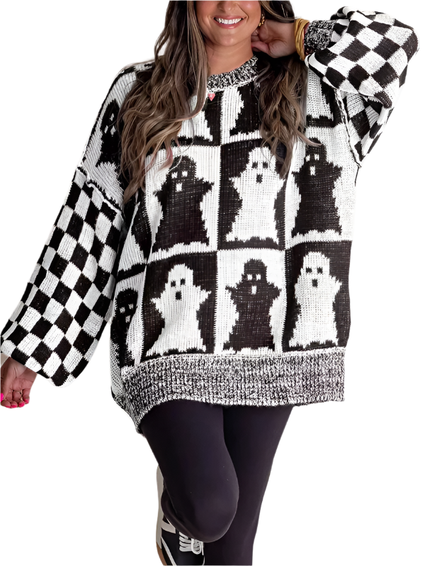 Halloween Loose Crew Neck Sweater - K - 5 COLORS -