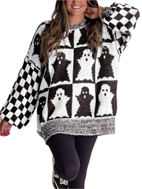 Thumbnail for Halloween Loose Crew Neck Sweater - K - 5 COLORS -