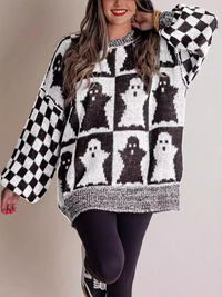 Thumbnail for Halloween Loose Crew Neck Sweater - K - 5 COLORS -