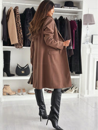 Thumbnail for Autumn and winter simple long-sleeved solid color single-breasted Jacket/Coat - K - 4 COLORS -