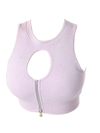 Thumbnail for Zipper Yoga Sport Tank Top - K - 6 COLORS -