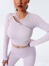 Thumbnail for Quick Dry Long Sleeve Seamless Yoga Wear Top - K - 6 COLORS -