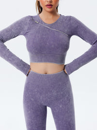 Thumbnail for Quick Dry Long Sleeve Seamless Yoga Wear Top - K - 6 COLORS -