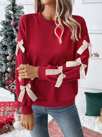 Thumbnail for New Round Neck Bow Red Christmas Sweater - K - 1 COLOR -