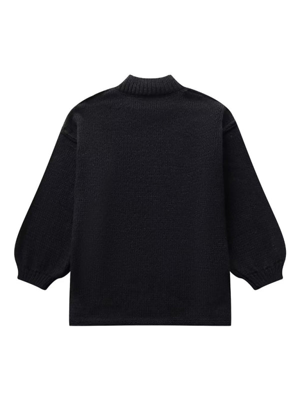 Fashion Loose Casual Knitted Pullover Sweater - K - 4 COLORS -