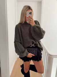 Thumbnail for Fashion Loose Casual Knitted Pullover Sweater - K - 4 COLORS -