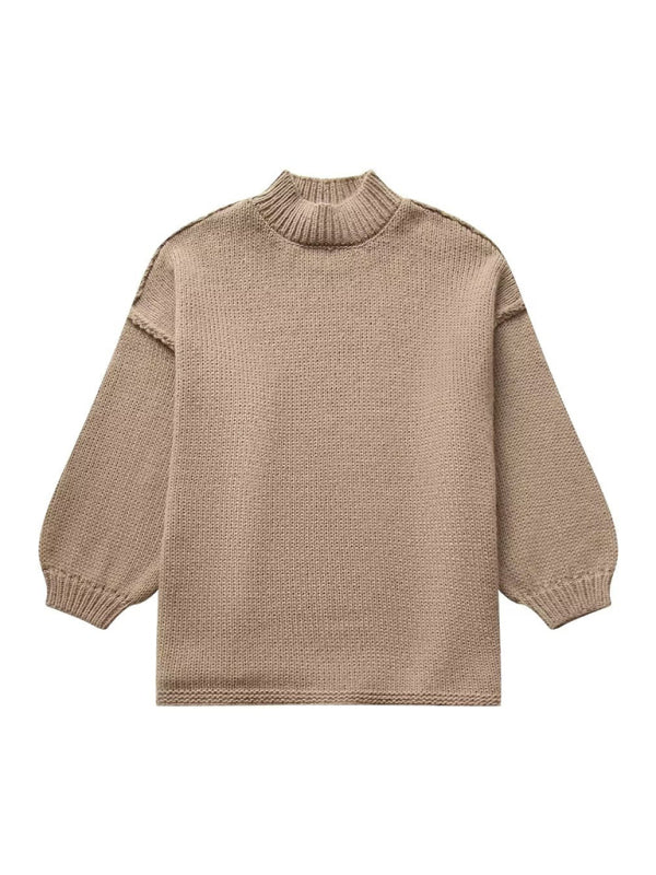 Fashion Loose Casual Knitted Pullover Sweater - K - 4 COLORS -