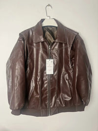 Thumbnail for Vintage Faux Leather Motorcycle Jacket - K - 5 COLORS -