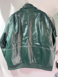 Thumbnail for Vintage Faux Leather Motorcycle Jacket - K - 5 COLORS -