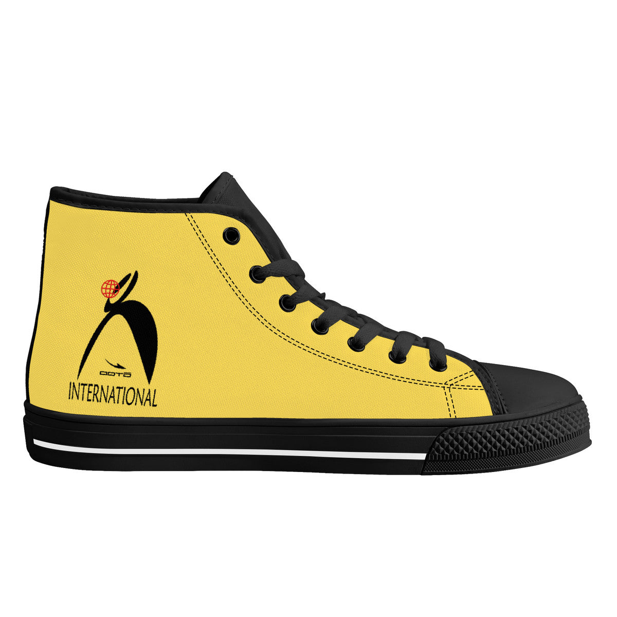 GLYPHIC BIG STEPPIN INTERNATIONAL - D25 High-Top Canvas Shoes - Mens or Womens - Black soles - 1 COLOR -