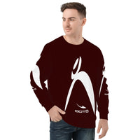 Thumbnail for OOTO - BIG STEPPIN GLYPHIC - WT/DKRD - D85 Men's All Over Print Sweatshirt - 1 COLOR -