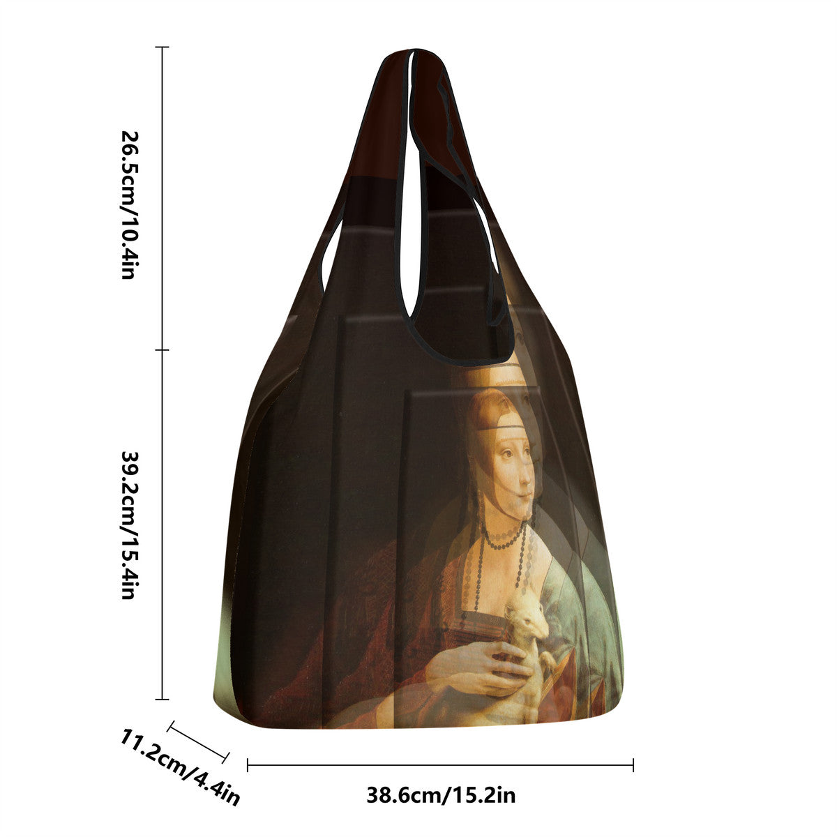 OOTO - LEONARDO DAVINCI Lady with an Ermine - KO 3 Pcs Grocery Bags - 3 PCS. -