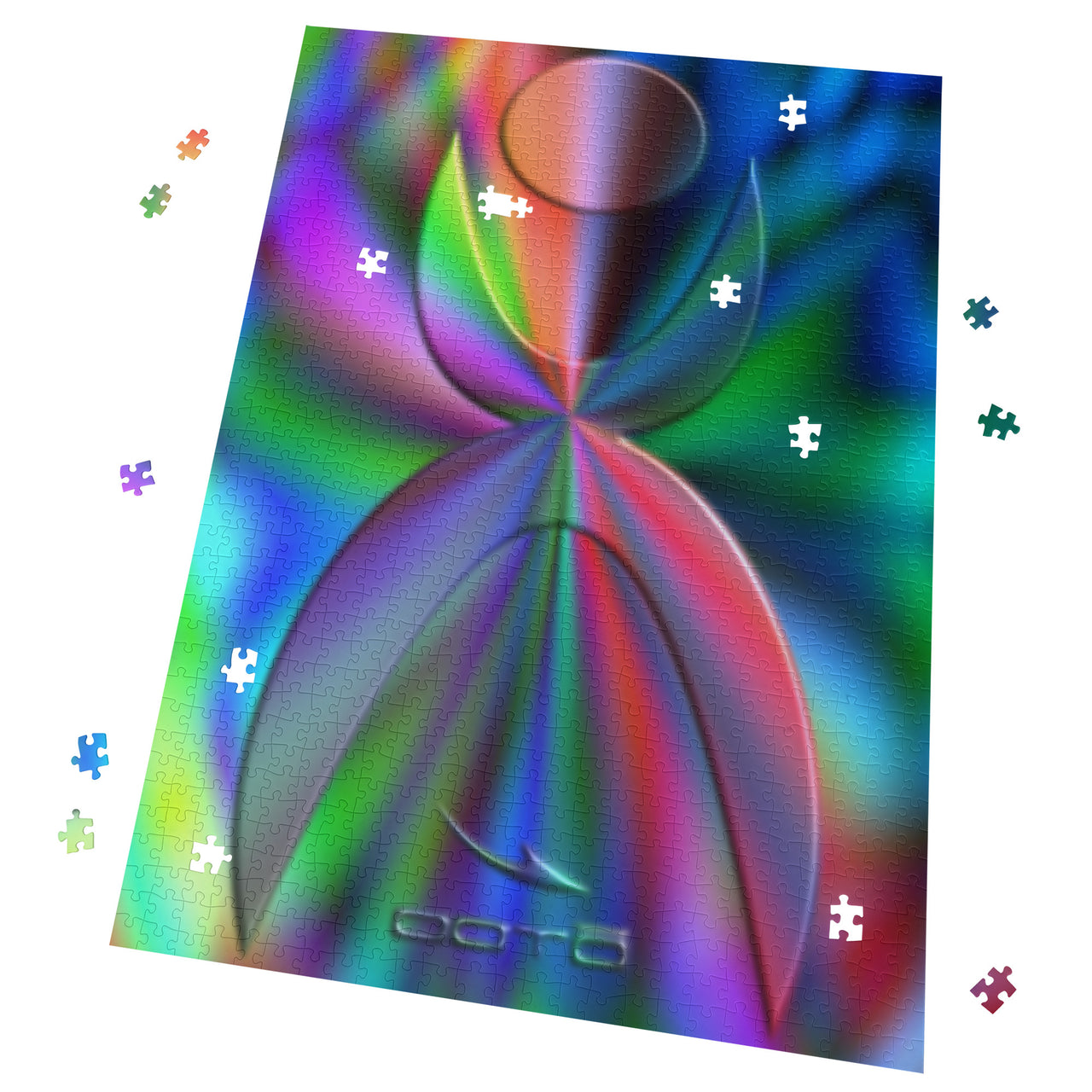 OOTO - GLYPHIC EN GLASS PRISMATIC - PUZZLE_V1 Cardboard Jigsaw Puzzle (1000-Piece) -