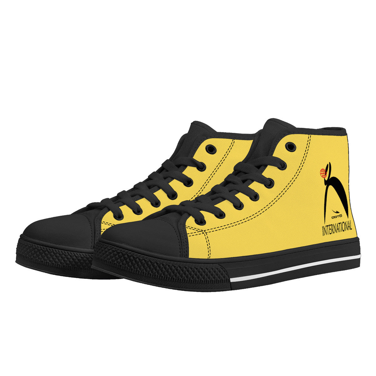 GLYPHIC BIG STEPPIN INTERNATIONAL - D25 High-Top Canvas Shoes - Mens or Womens - Black soles - 1 COLOR -