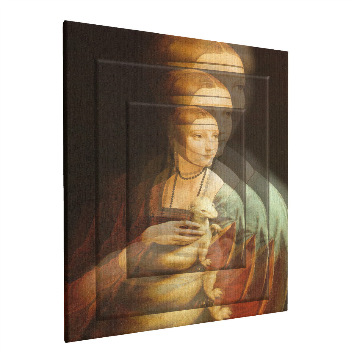 OOTO - LEONARDO DAVINCI Lady with an Ermine - HC_C29 Canvas with Mounting Brackets 20"x24" (vertical) - 1 SIZE -