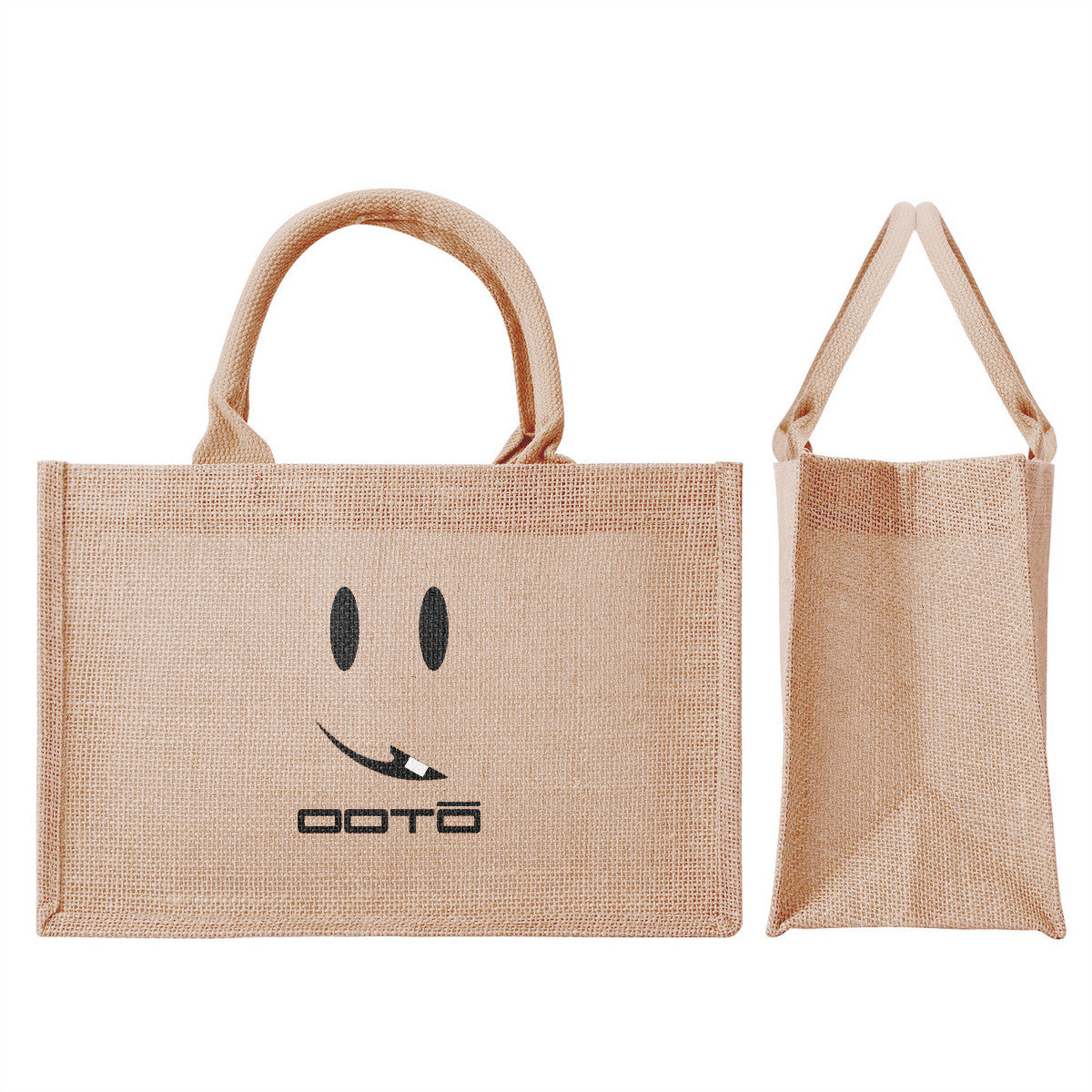 OOTO - SMOOTO EN BLACK - Brown Burlap Tote Shopping Bag - 1 SIZE / 1 COLOR -