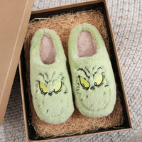 Thumbnail for Christmas slippers , green furry winter warm indoor slippers - EU SIZES - K - 1 COLOR -