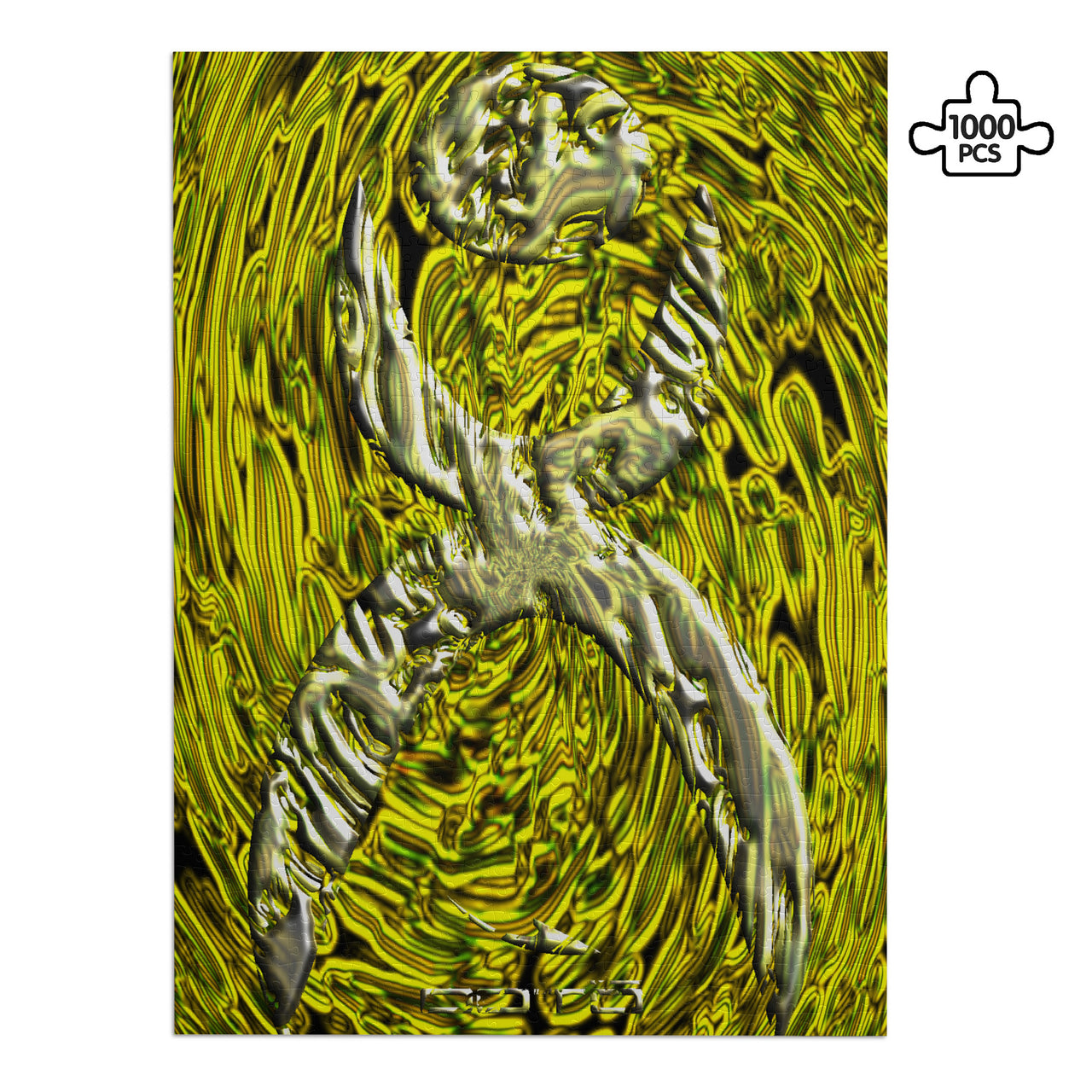 OOTO - GLYPHIC EN YELLOWED MESS HALTED PHASE X 2 - PUZZLE_V1 Cardboard Jigsaw Puzzle (1000-Piece) -