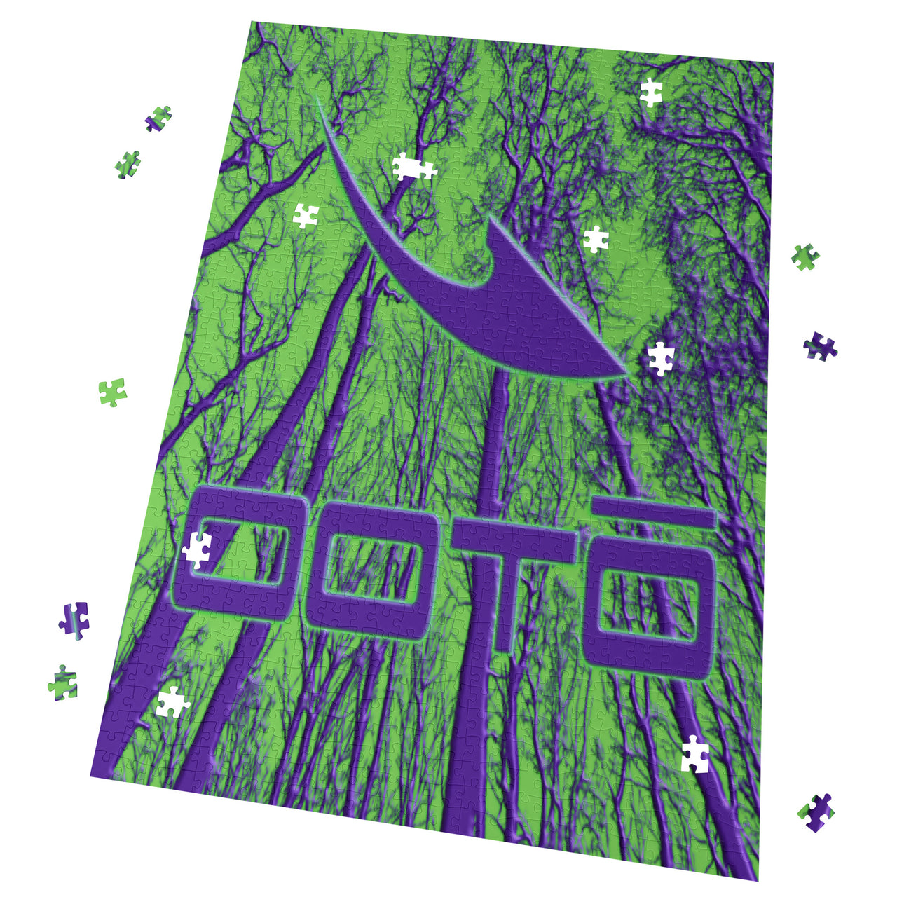 OOTO - DASH EN EERIE TREES PURPLE - PUZZLE_V1 Cardboard Jigsaw Puzzle (1000-Piece) -