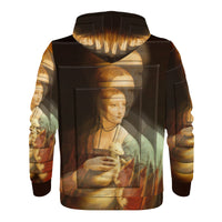 Thumbnail for OOTO - LEONARDO DAVINCI Lady with an Ermine / CIRCA 1490 - D55 Men's All Over Print Hoodie - 1 COLOR -