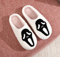 Thumbnail for Halloween Screaming Skull Pattern Home Winter Fuzzy Slippers - EU SIZES - K - 2 COLORS -