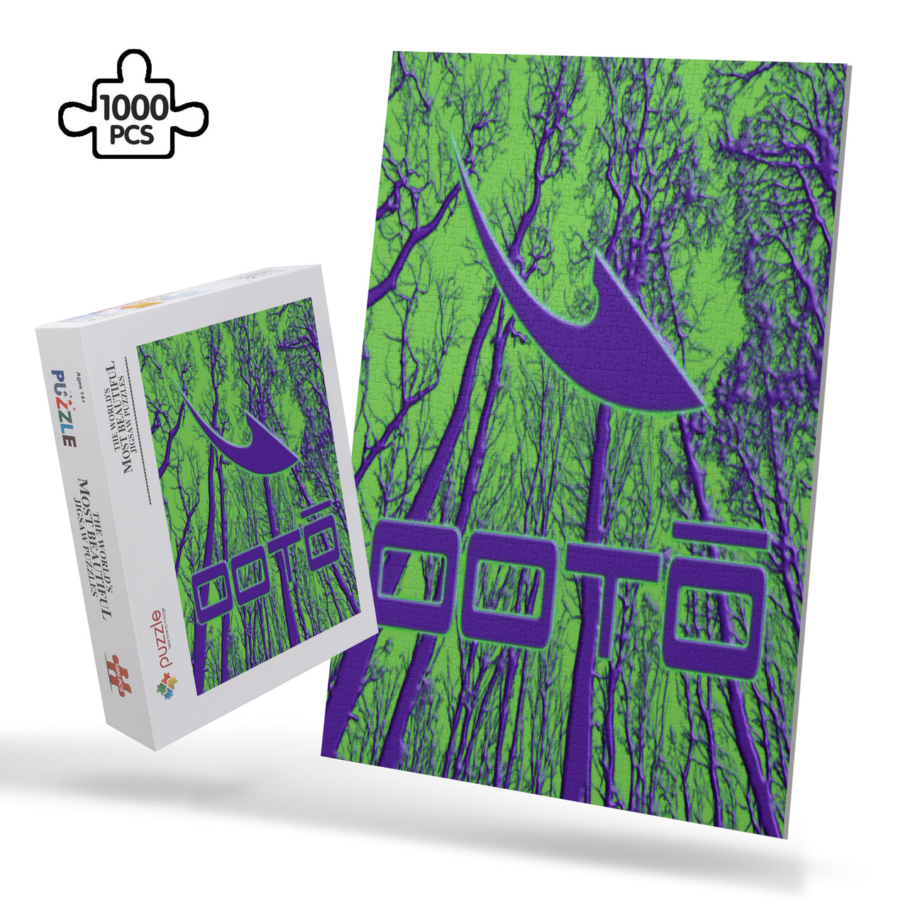 OOTO - DASH EN EERIE TREES PURPLE - PUZZLE_V1 Cardboard Jigsaw Puzzle (1000-Piece) -