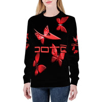 Thumbnail for OOTO - DASH AND BUTTERFLIES - D84 Women's  Print Sweater - 1 COLOR -