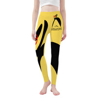 Thumbnail for GLYPHIC BIG STEPPIN INTERNATIONAL - D48 All-Over Print Yoga Leggings - 1 COLOR -