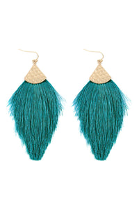 Thumbnail for Thread Tassel Drop Earrings - 15 COLORS -