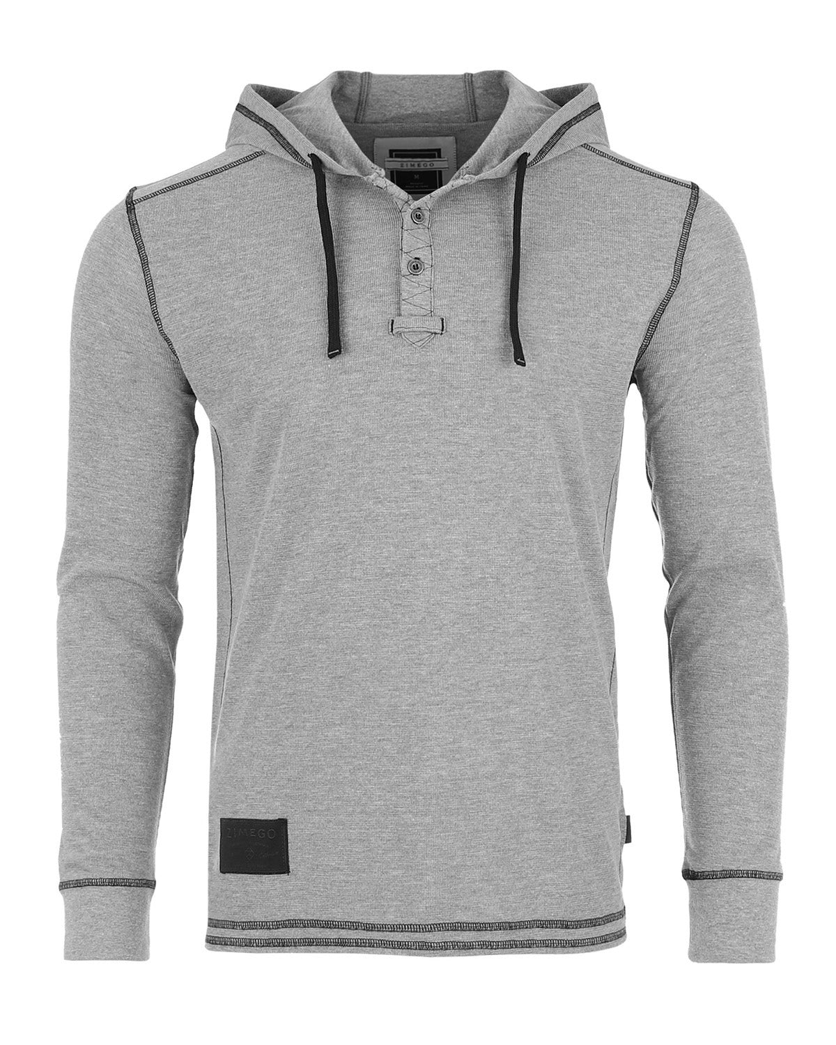 Men's Thermal Long Sleeve Lightweight Fashion Hooded Henley - 1 COLOR