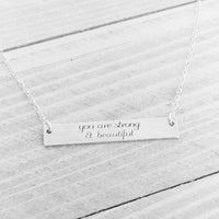 Thumbnail for You Are Strong and Beautiful Inspirational Necklace -