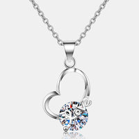 Thumbnail for 2 Carat Moissanite Heart 925 Sterling Silver Necklace