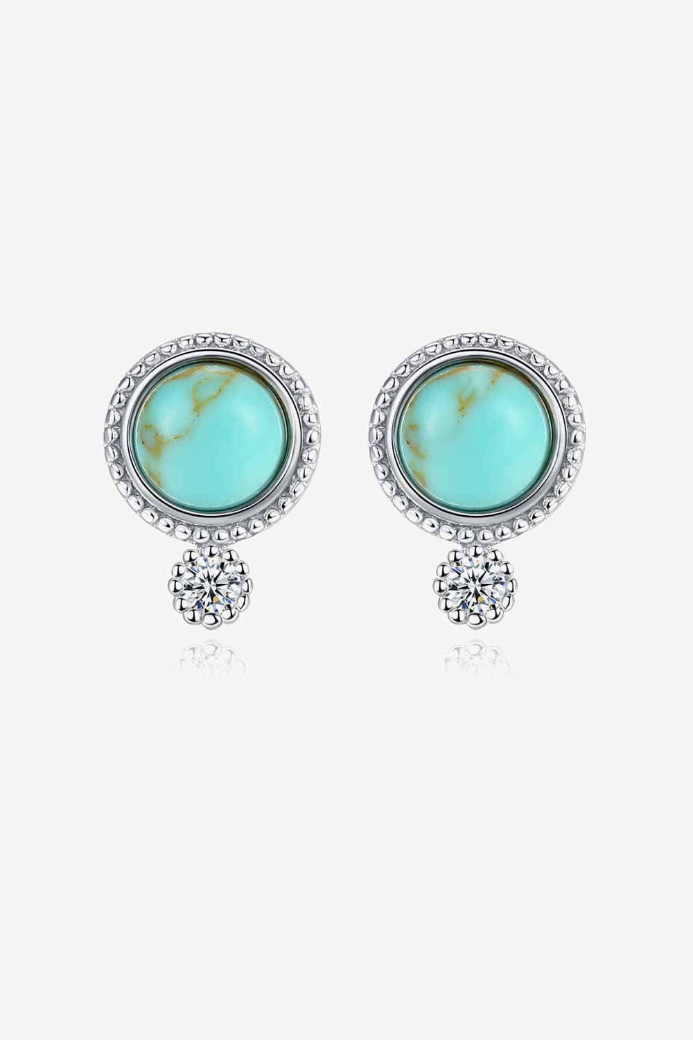 Turquoise Platinum-Plated Earrings - T -