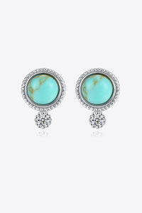 Thumbnail for Turquoise Platinum-Plated Earrings - T -