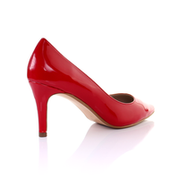 Thumbnail for Patent Leather 8cm Pin Heel Pointed Toe Pumps-Red