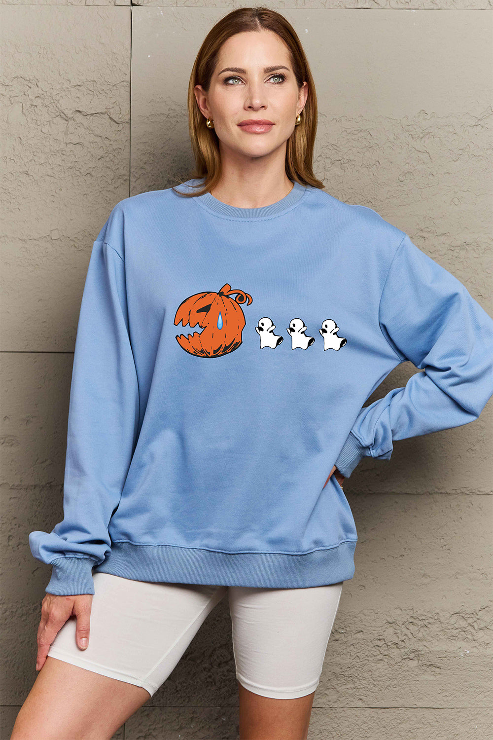 Simply Love Full Size Graphic Dropped Shoulder Sweatshirt - S THRU 3XL - T - 2 COLORS -