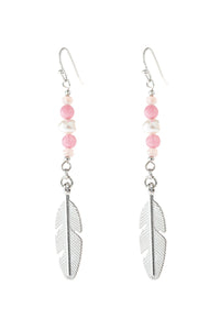 Thumbnail for Cast Feather Dangle Earrings - 8 COLORS -