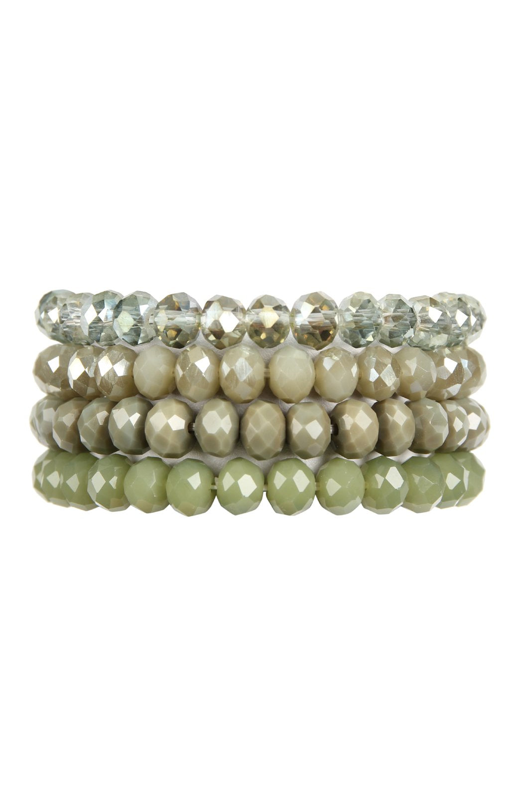 Four-Line Glass Beads Stretch Bracelet - 8 COLORS -