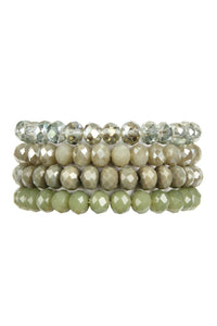 Thumbnail for Four-Line Glass Beads Stretch Bracelet - 8 COLORS -