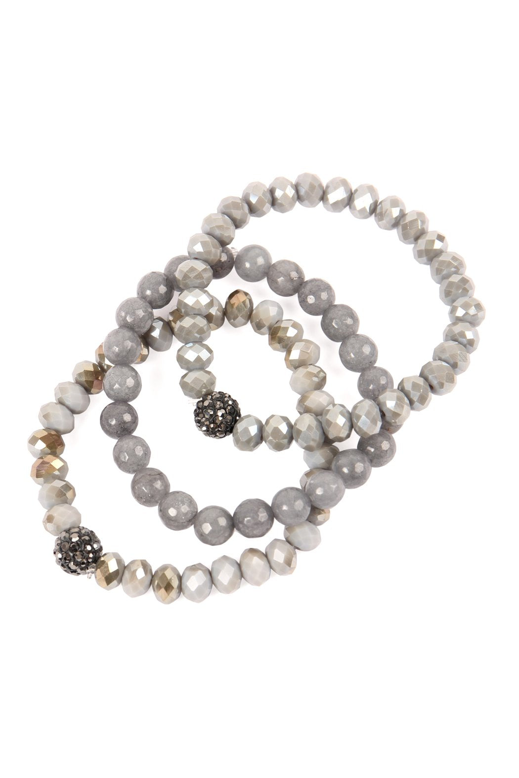 Glass and Natural Stone Bracelet Set - 9 COLORS -