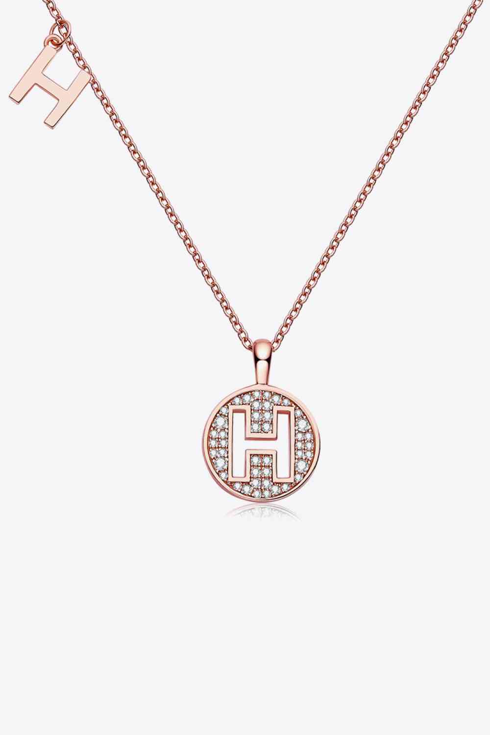 Moissanite A to J Initial Pendant Necklace